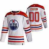 Edmonton Oilers Customized White Adidas 2020-21 Reverse Retro Alternate Jersey,baseball caps,new era cap wholesale,wholesale hats